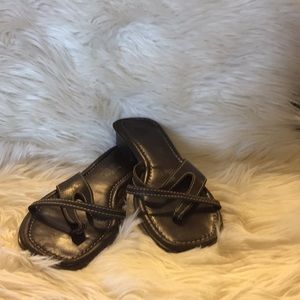 Brown leather sandals size 6